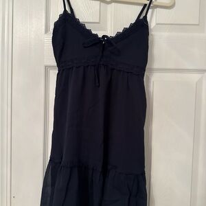 Hollister Navy Lace Trim Spaghetti Strap Dress